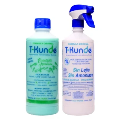 Imagen de T Kunde Detergente Desengrasante Concentrado Multiusos Aroma Ecucalipto 1 litro + Botella Pulverizadora