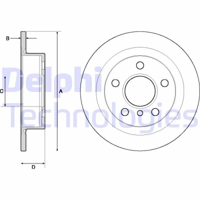 Imagen de DELPHI BG4706C Disco de freno 259 10 5 macizo revestido altamente carbonizado sin cojinete rueda, anillo sensor ABS MINI: Hatchback