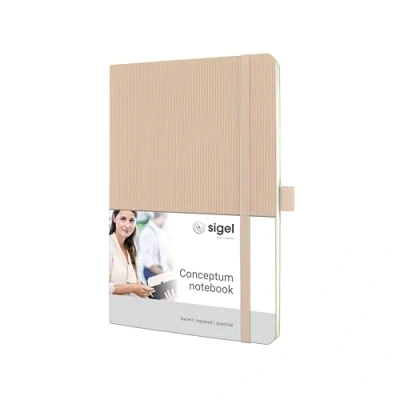 Imagen de SIGEL CO332 Cuaderno premium cuadriculado, A5, tapa blanda, beige Conceptum