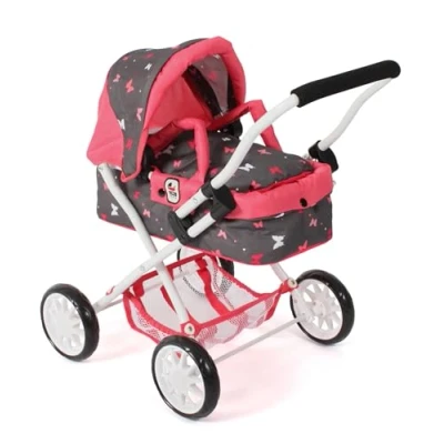Imagen de Bayer Chic 2000 cochecito de muñecas Smarty, pequeño para niños a partir 2 años, juguete, mariposa, coral