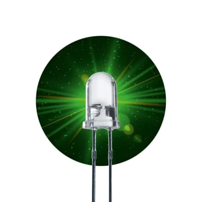 Imagen de Lumetheus LED Diodos Emisores, 5mm Color Verde Ultrabrillante 50.000 mcd 100 piezas 2 3 V Pin Diodo Emisor de Luces LEDs