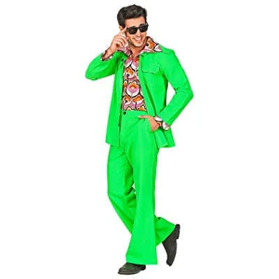 Imagen de W WIDMANN MILANO Party Fashion Traje estilo disco años 70, chaqueta con camisa, pantalón, traje, disfraces