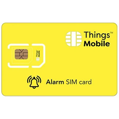 Imagen de Tarjeta SIM para Alarma antiintrusión Things Mobile con Cobertura Global y Red multioperador GSM/2G/3G/4G, sin costes fijos. 10 de crédito Incluido
