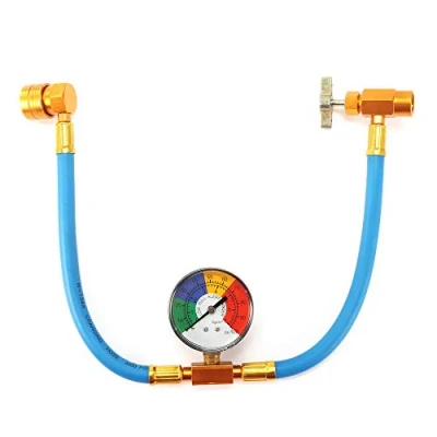 Imagen de Laiashley Aire Acondicionado Carga de Refrigerante Manguera Medición Kit Recarga con Manómetro para Coche Ca R134a