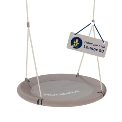 Imagen de HUDORA Columpio de Nido Lounge Ajustable en Altura diámetro 90/110 cm para hasta 150 kg Colgante con Asiento Cerrado Familiar Uso Interiores y Exteriores