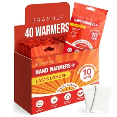 Imagen de BRAMBLE 40 Calentadores de Manos Reutilizables (20 Pares, 8 Horas Calor Durante 10 Días) Hand Warmer Almohadillas Calientamanos