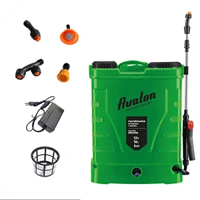 Imagen de Avalon Pulverizador de Mochila a Presión con Batería Recargable, Tanque 16L, Lanza INOX Verde. Incluye arnés, Cargador y Set boquillas pulverizado