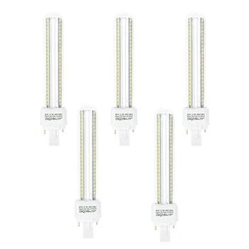 Imagen de Aigostar 2 Pines Bombilla PLC 2U, tubo de 15 W, Maiz G24d 3, Luz fría 6500K, 1610Lm, No regulable, Pack 5 Bombillas LED