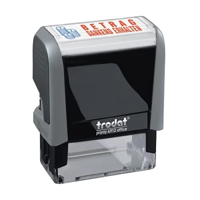 Imagen de Trodat Printy 4912 Sello de la oficina con el texto MONTO RECIBIDO gratitud, gris