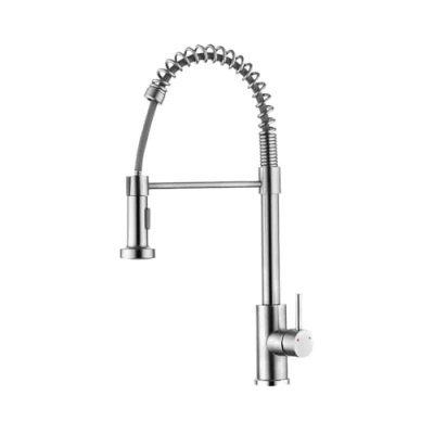 Imagen de Grifo de cocina extraible con resorte. Monomando para fregadero cocina. Griferia Agua Caliente y Fría. Mezclador. Acero Inoxidable. (Nikel) INGUZ
