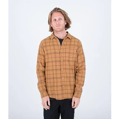 Imagen de Hurley Portland Organic Flannel SS Camisa, Piedra terrestre, M para Hombre