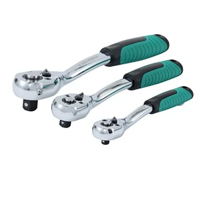 Imagen de TOPWAY Juego de mangos trinquete 72 dientes, 3 piezas 1/2 &quot;, 3/8&quot; y 1/4 &quot;