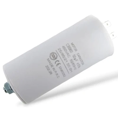 Imagen de DEKAROX condensador universal de 50 µF, 450 V, diámetro x 105 mm, con 6,3 mm AMP, tornillo fijación M8 CBB60, arranque y funcionamiento para electrodomésticos eléctricos