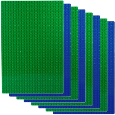 Imagen de Apostrophe Games Placas Base de Bloques Construcción Compatibles con Las Principales Marcas Verdes 19,2 cm x 28,8 (4X Verde y 4X Azul)