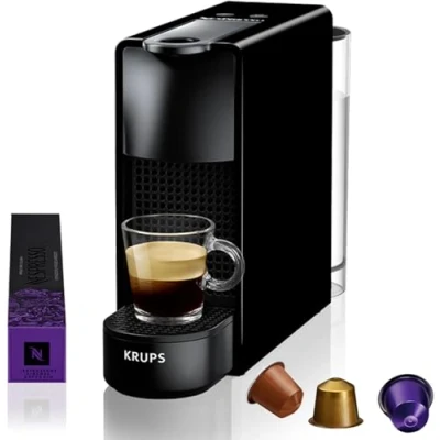 Imagen de Cafetera de cápsulas Nespresso® Krups XN1108 Essenza Mini, 1310 W, 19 Bar, 0.6 L, Calentamiento en 25 s, Apagado automático, Negro