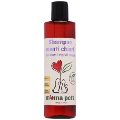Imagen de Mama Pets Champú Blanqueador para Perros, Limpiador pelajes claros, 250 Ml