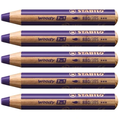 Imagen de Lápiz de Color multifunción STABILO Woody 3 en 1 Caja con 5 unidades violeta
