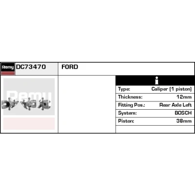 Imagen de DELCO Remy DC73470 Pinza de freno Fundición acero Remanufactured FORD: MONDEO 3 Stufenheck, 3, Kombi