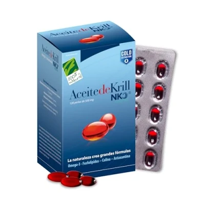 Imagen de Aceite de Krill Antártico NKO 1000mg Omega 3 EPA + DHA 120 Perlas Con Fosfolípidos, Colina y Astaxantina Veces Más Biodisponibilidad que Pescado Extracción en Frío 100% Natural