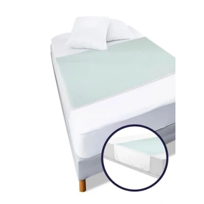 Imagen de KMINA Empapadores Cama Adultos Lavables, Protector Colchón Incontinencia 5 Capas, Empapaderas para Reutilizable, Personas Mayores Absorbente (135x75cm x 1ud)