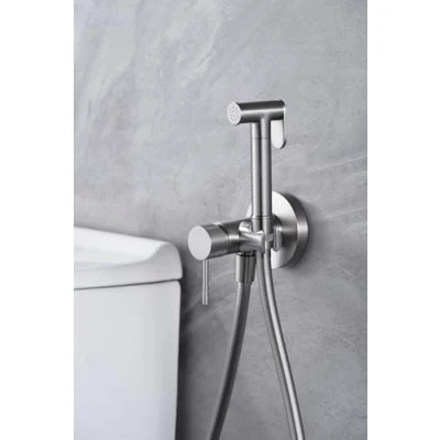 Imagen de MICE Grifo Monomando de Bidet empotrado Ducha Higienica Griferia baño bide para agua caliente/Frio Serie LIne Niquel Cepillado RDD038/NQ