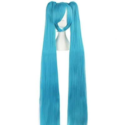 Imagen de MapofBeauty 47 Pulgada/120cm largo lacio Pelucas de cosplay (Cereste Azul)