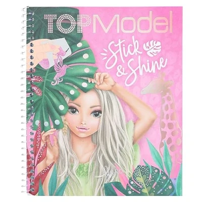 Imagen de Depesche 12470 TOPModel Libro para Colorear Stick &amp; Shine, 24 páginas con estupendos Motivos, y diseñar