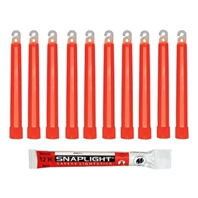 Imagen de Cyalume 9R 3N8P F55Q Barras de luz rojo SnapLight Luces químicas 15 cm, 6 Inch Lightstick super brillante con duración 12 horas (Caja 10)