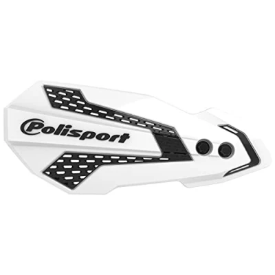 Imagen de POLISPORT 8308200039 Paramanos MX FLOW 1 punto de fijación Style fabricado en plástico con kit montaje incluido compatible motocicletas Kawasaki color blanco/negro