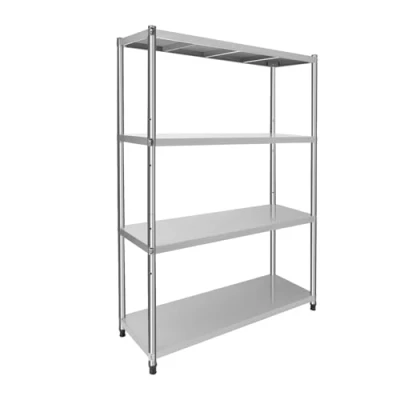 Imagen de TRIEBAN mesa de trabajo acero inoxidable, 4 estantes, estante cocina, trabajo, estantería para despensas, restaurantes, cocinas,