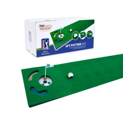 Imagen de PGA Tour Guide, Ball Alignment Tool and Training DVD Alfombra para Putting con Pelota marcada y Consejos de Entrenamiento (183 cm), Unisex, Verde, 6 pies