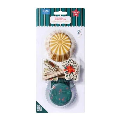 Imagen de PME Navidad Set de 24 Cápsulas para Cupcakes y Toppers Bayas Invierno
