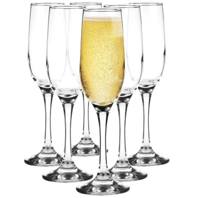 Imagen de Glasmark Krosno Conjunto De 6 Copas Champán Copa Vidrio Prosecco Vino Espumoso Transparente 200Ml