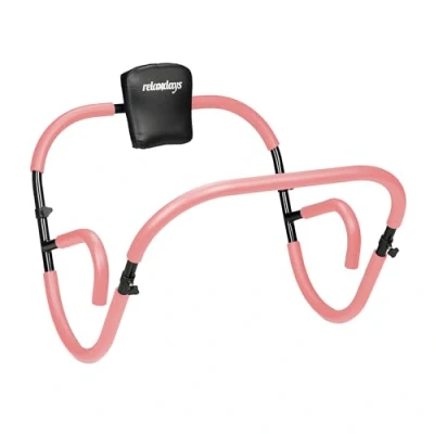 Imagen de Relaxdays Entrenador Abdominal, AB Roller, 66 x 71 cm, Entrenamiento Efectivo en Casa, para Sit ups, Rosa/Negro, Plástico, Aluminio
