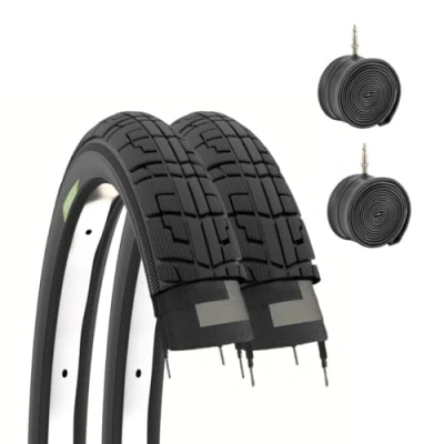 Imagen de EBA12NEE 2 neumáticos 12 1/2 x 1.75 1/4 (47 203) + cámaras para bicicleta de ciudad niño niña Mountain Bike