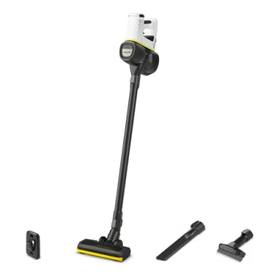Imagen de Kärcher Aspirador a batería VC 4 Cordless myHome, 2 niveles aspiración, 21.6 V, autonomía por carga 30 min aprox., peso 2.3 kg, cargador, soporte pared, boquillas suelo y ranuras