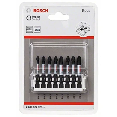 Imagen de Bosch Professional 8 uds. Punta de Atornillar (Impact Control, PZ/PH Bits, Longitud 50mm, Universalhalter, Pick and Click, Accesorio Atornilladores Impacto)