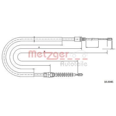 Imagen de METZGER 10.6045 Cable de Freno Mano Atrás izquierda, derecha 2033/1188 COFLE