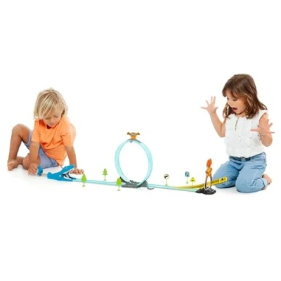 Imagen de MOLTO Pista de Coches Shark con Doble Looping, un Coche y 6 Accesorios Looping Track 360 Grados Parking Juguete Juguetes Educativos para el Desarrollo Niños A Partir 3 Años
