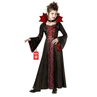 Imagen de Morph Disfraz Vampiresa Niña, Traje Vampiro Vampira Niña Halloween Vampiresa, Disfraces Talla L