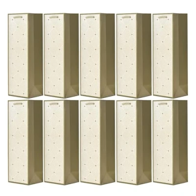Imagen de 10 bolsas para botellas, de regalo vino, prosecco y champán 36 x 12 cm Crema Oro