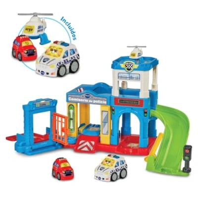 Imagen de VTech Comisaría de policía TutTut Bólidos, Pistas y coches juguete para niños +1 año, Circuitos combinar, incluye coche, Versión ESP