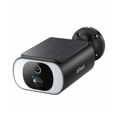 Imagen de ieGeek 2K Camara Vigilancia WiFi Exterior Solar, Cámara de Seguridad sin Cables con Panel Solar Integrado, Visión Nocturna en Color, 2.4GHz, PIR Movimiento Detección, Audio Bidireccional (Oscuro)