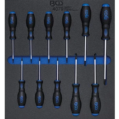 Imagen de BGS 4079 Bandeja para carro 2/3: Destornilladores perfil en T (para Torx) T6 T40 11 piezas