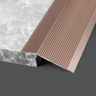 Imagen de Tapajuntas Suelo/Perfil De Transición 10cm Ancho Tira Piso Rampas Umbral Para Puertas, Estriado Aluminio Reductor Moldura Borde Piso, La Madera Al Azulejo ( Color : Gol