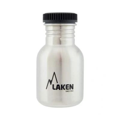 Imagen de LAKEN Botella de Agua Acero Inoxidable (0,35L Acero) con Tapón Basic Para Niños y Adultos/Para Gimnasio Deportes Reutilizable Reciclable