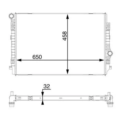 Imagen de MAHLE ORIGINAL CR 1593 000S Radiador, refrigeración del motor 650 448 32 Aletas soldadas VOLKSWAGEN: Golf 7, VIII Hatchback