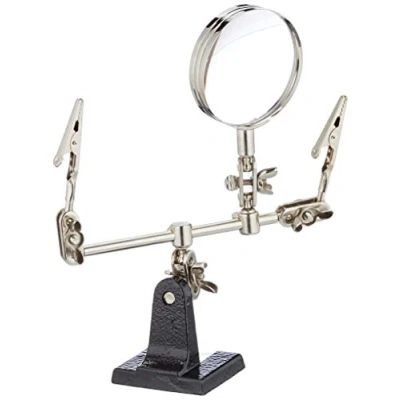 Imagen de Rolson 60335 Soporte con pinzas y lupa (60 mm)