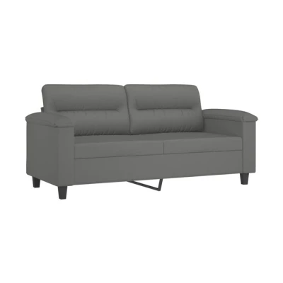 Imagen de vidaXL Sofá de 2 Plazas, Asiento con Reposabrazos Respaldo, Sillón Descanso Televisión, Tapizado para Salón, Tela Microfibra Gris Oscuro