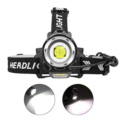 Imagen de 12000 Lumenes Linterna Frontal Recargable, WESLITE XHP90 LED Alta Potencia Ultra Brillante Cabeza para Trabajo con Zoom 4 Modos Pesca Cámping Trabajos de Construcción